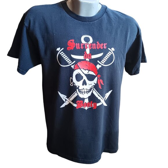 Large True Vintage Pirate T-shirt "Surrender Da Booty" Hip Hop Graphic FTL - Picture 2 of 5